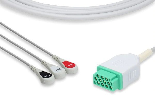 GE Direct – Connect ECG Cable – 3 Leads Snap