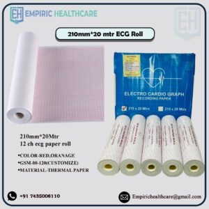 210mm X 20mtrs ECG Paper Roll-12 Ch