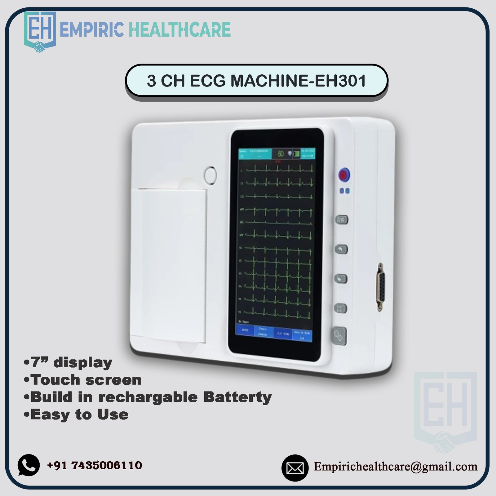 3 ch ECG Machine Empiric EH301