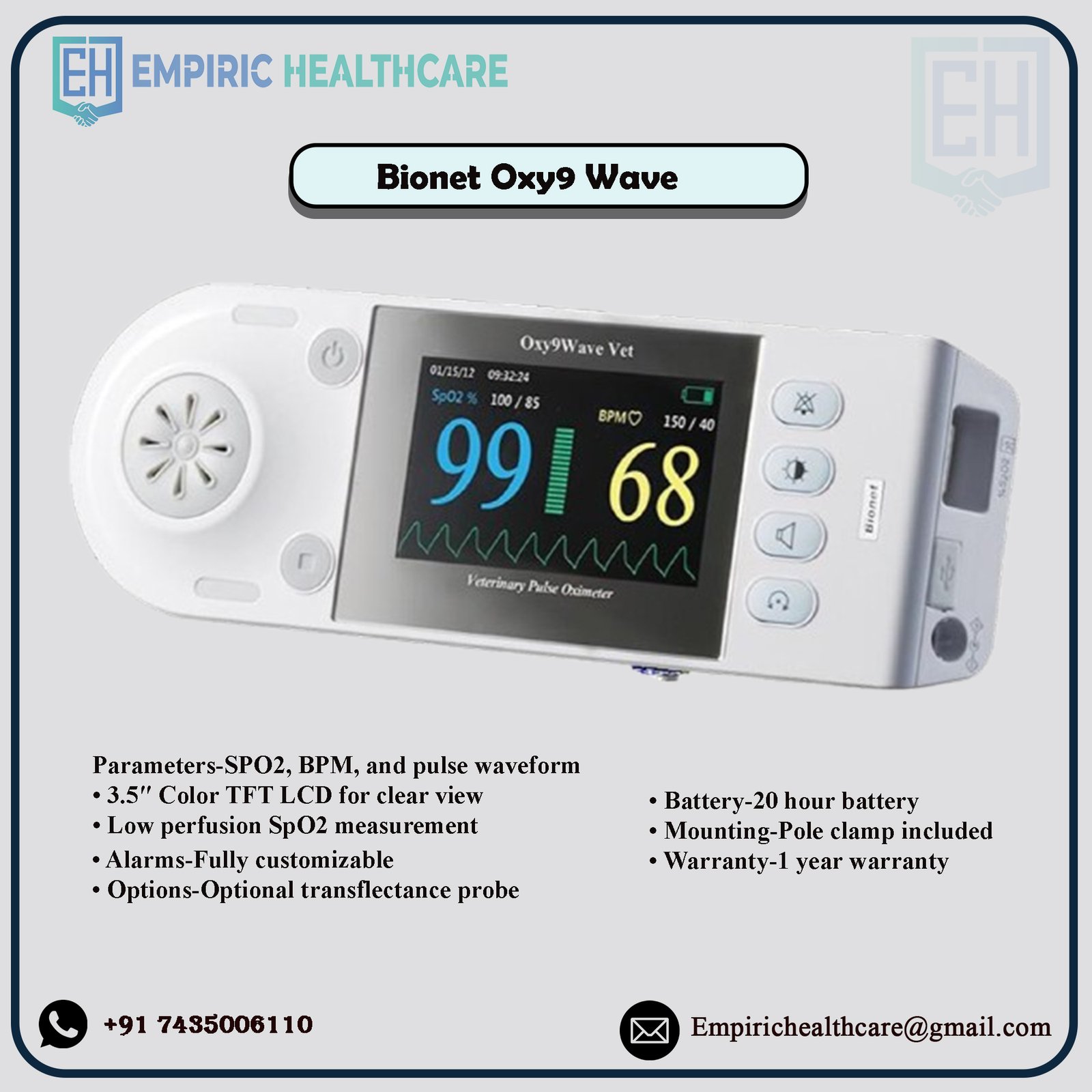 Bionet Pulse Oximeter Oxy9Wave