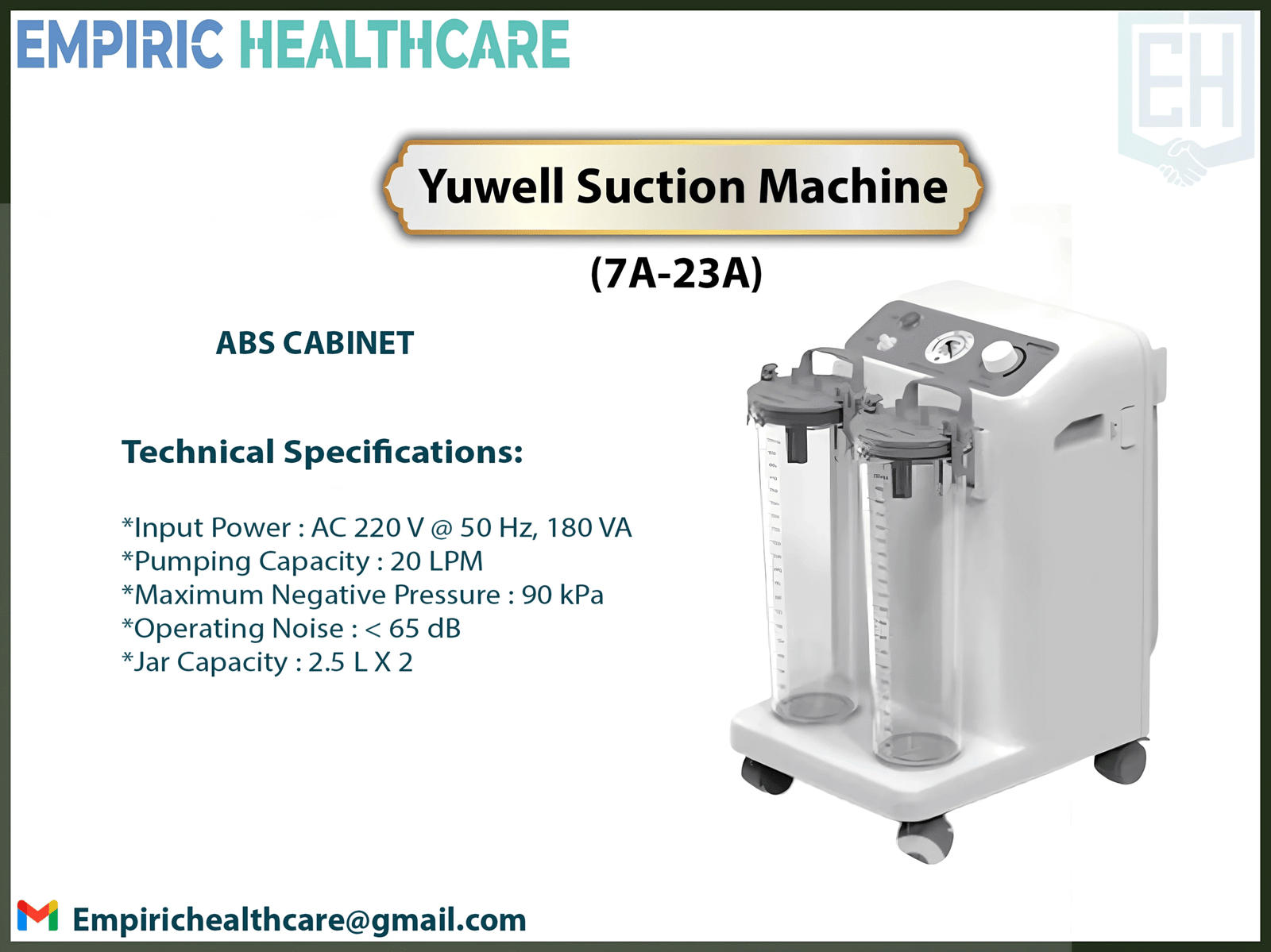 Yuwell Double Bottle Suction Machine 7A-23A
